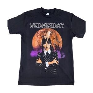 Wednesday Addams black T-shirt Addams family cotton‎ T-shirt unisex size S